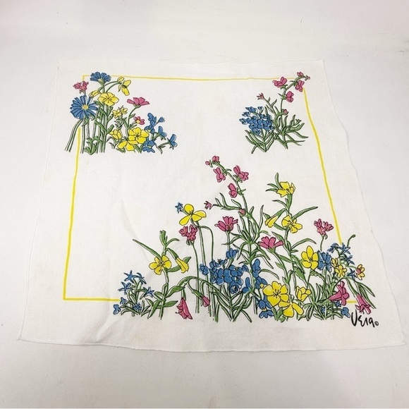 Vintage VERA NEUMANN Napkins Set of 3 Printed Floral 16” X 16” Square Napkins - Picture 1 of 14